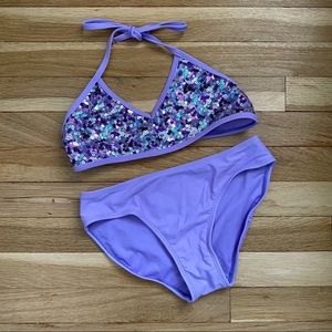 Purple Two Piece Bathing Suit